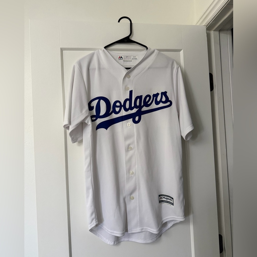 Majestic White and Blue Dodgers Jersey
